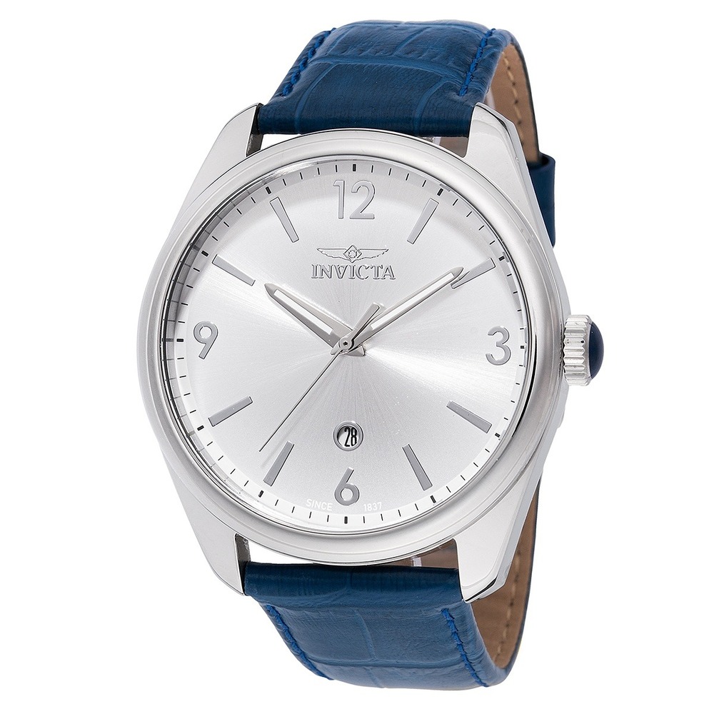 Invicta Celestial Men's Watch 43mm Silver Dial Blue Band Quartz New in Box